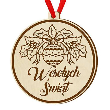 Wooden bauble for the Christmas tree