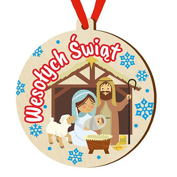 Wooden bauble for the Christmas tree