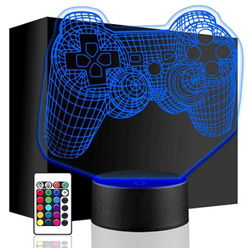  LED NIGHT LAMP GAMEPAD PAD PLAYER REMOTE PS Playstation 3D Controller + REMOTE