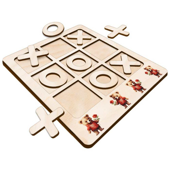 TIC TACK TOE GAME BEAR TEDDY ROSE