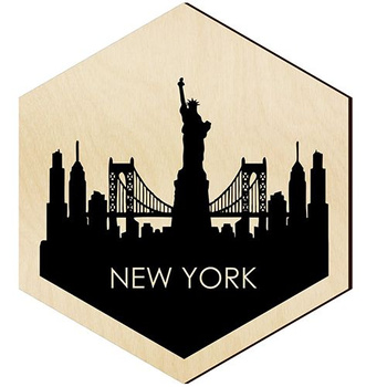  WOODEN DECORATIVE PANEL FOR A WALL HEXAGON