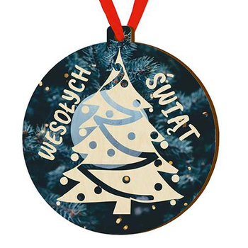 Wooden bauble for the Christmas tree