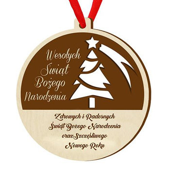 Wooden bauble for the Christmas tree