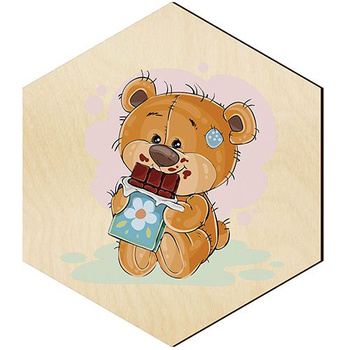  WOODEN DECORATIVE PANEL FOR A WALL HEXAGON