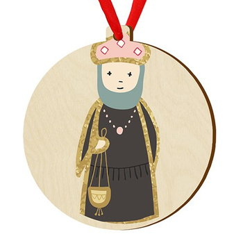 Wooden bauble for the Christmas tree