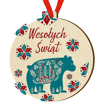 Wooden bauble for the Christmas tree