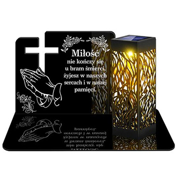 SOLAR LED CANDLE OPENWORK LAMP BASE STATUETTE FOR CEMETERY GRAVE LARGE CROSS