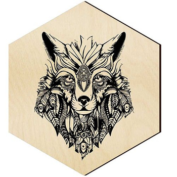  WOODEN DECORATIVE PANEL FOR A WALL HEXAGON