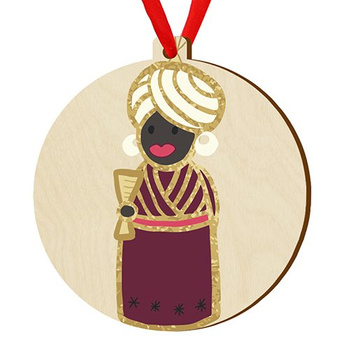 Wooden bauble for the Christmas tree