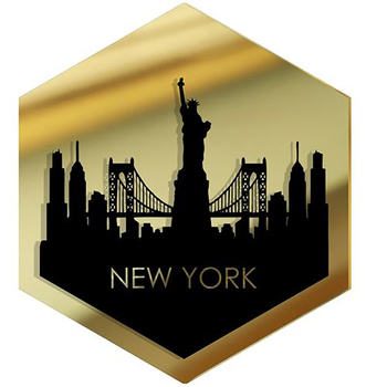  MIRROR DECORATIVE PANEL FOR THE WALL HEXAGON 