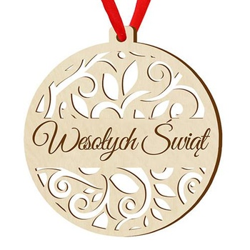 Wooden bauble for the Christmas tree