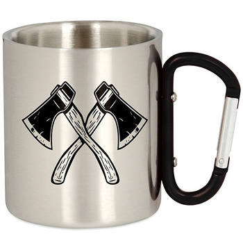 SURVIVAL METAL TOURIST MUG WITH CARABINER