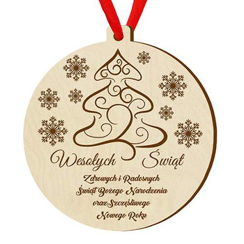 Wooden bauble for the Christmas tree