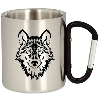 METAL TOURIST MUG WITH CARABINER