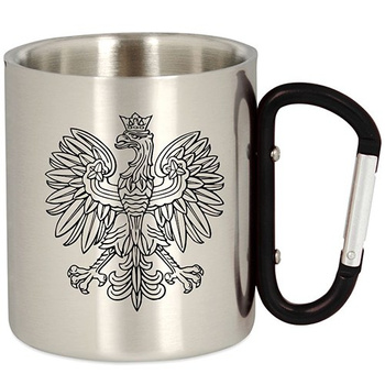 METAL TOURIST MUG WITH CARABINER