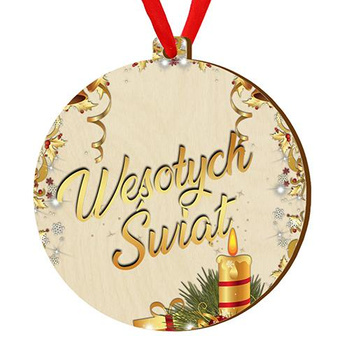 Wooden bauble for the Christmas tree