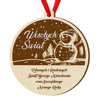 Wooden bauble for the Christmas tree