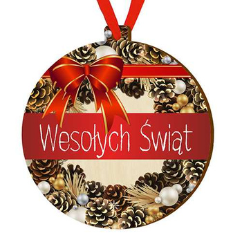 Wooden bauble for the Christmas tree
