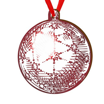 Wooden bauble for the Christmas tree
