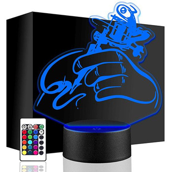  LED NIGHT LAMP TATTOO 3D TATTOO + REMOTE