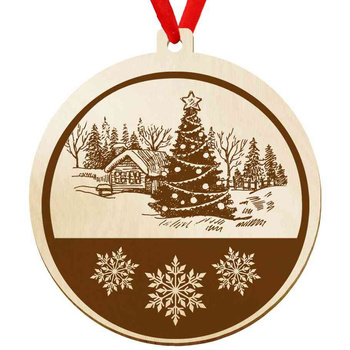 Wooden bauble for the Christmas tree