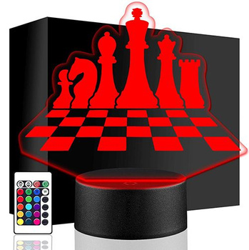  LED NIGHT LAMP CHESS GAME TOURNAMENT 3D + REMOTE