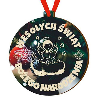 Wooden bauble for the Christmas tree