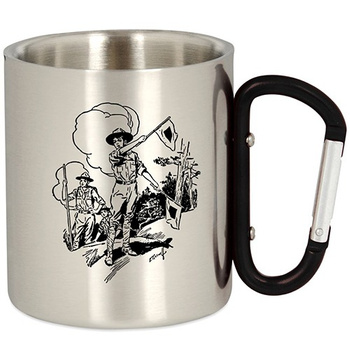 METAL TOURIST MUG WITH CARABINER