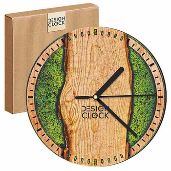 WALL CLOCK WOODEN NATURE GRASS
