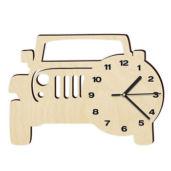 WOODEN WALL CLOCK CAR FOR A CHILD
