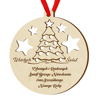 Wooden bauble for the Christmas tree