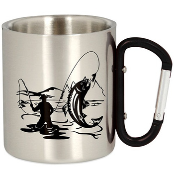 METAL TOURIST FISHING MUG WITH CARABINER