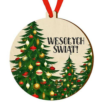 Wooden bauble for the Christmas tree