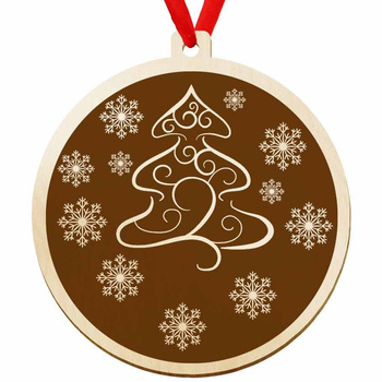 Wooden bauble for the Christmas tree