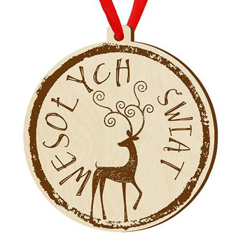 Wooden bauble for the Christmas tree