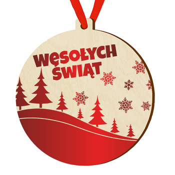 Wooden bauble for the Christmas tree