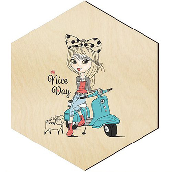  WOODEN DECORATIVE PANEL FOR A WALL HEXAGON