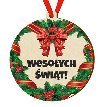 Wooden bauble for the Christmas tree