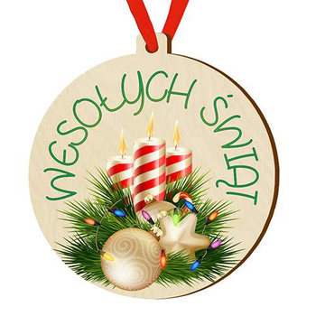 Wooden bauble for the Christmas tree