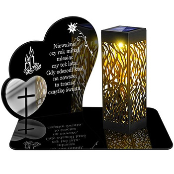 SOLAR LED CANDLE OPENWORK STAND STATUETTE FOR CEMETERY GRAVE LARGE HEART