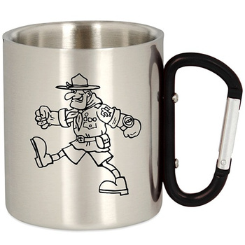 METAL TOURIST MUG WITH CARABINER