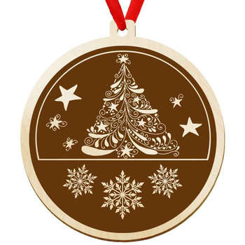 Wooden bauble for the Christmas tree