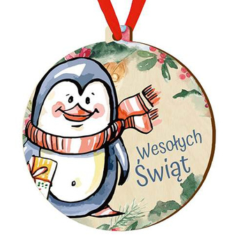 Wooden bauble for the Christmas tree