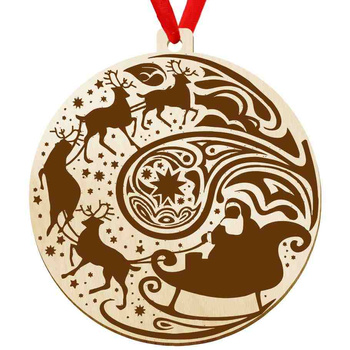 Wooden bauble for the Christmas tree