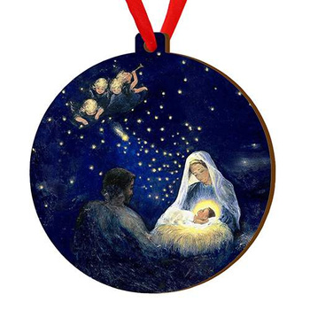 Wooden bauble for the Christmas tree