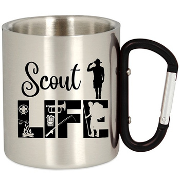 METAL TOURIST MUG WITH CARABINER