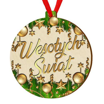 Wooden bauble for the Christmas tree