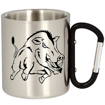 METAL TOURIST MUG WITH CARABINER