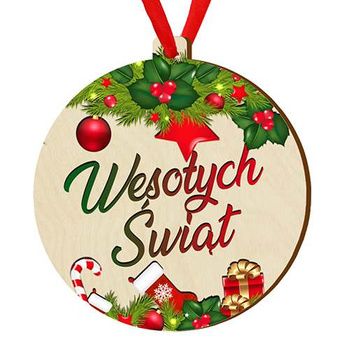 Wooden bauble for the Christmas tree