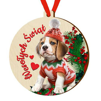 Wooden bauble for the Christmas tree